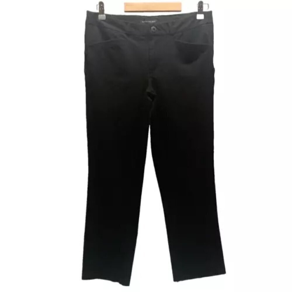 Banana Republic Slim Fit‎ Black Solid Ankle Pants Size 4 Stretch GUC